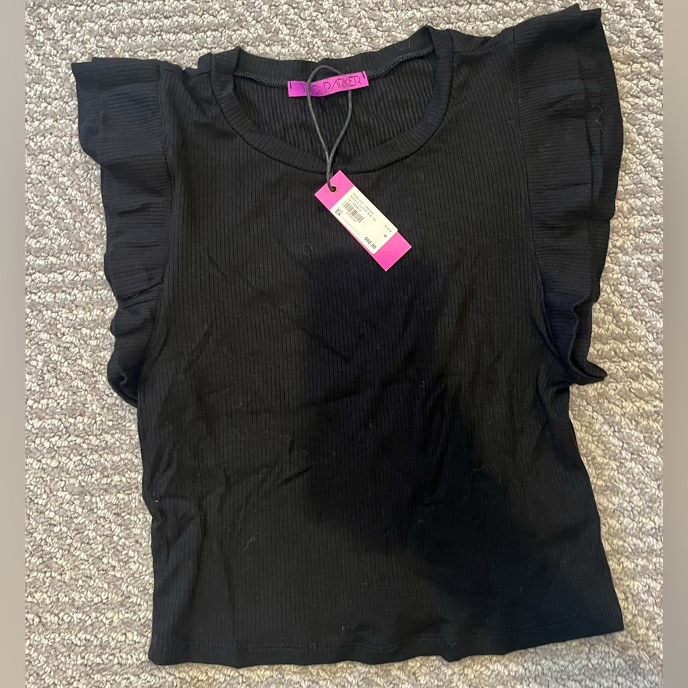 Brand new JAC PARKER shirt with ruffle cap sleeve